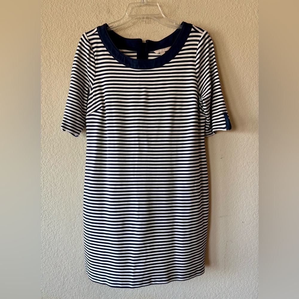 BANANA REPUBLIC WOMENS STRIPE SCOOP NECK SHORT SLEEVE DRESS -- 14